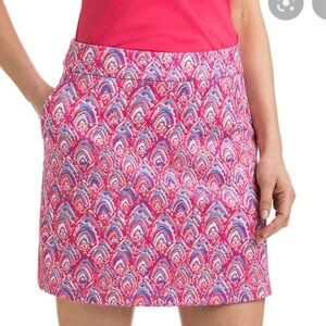 Vineyard Vines Women’s Knit 17” Fish Scale Print Skort Pink Tulip Size Medium